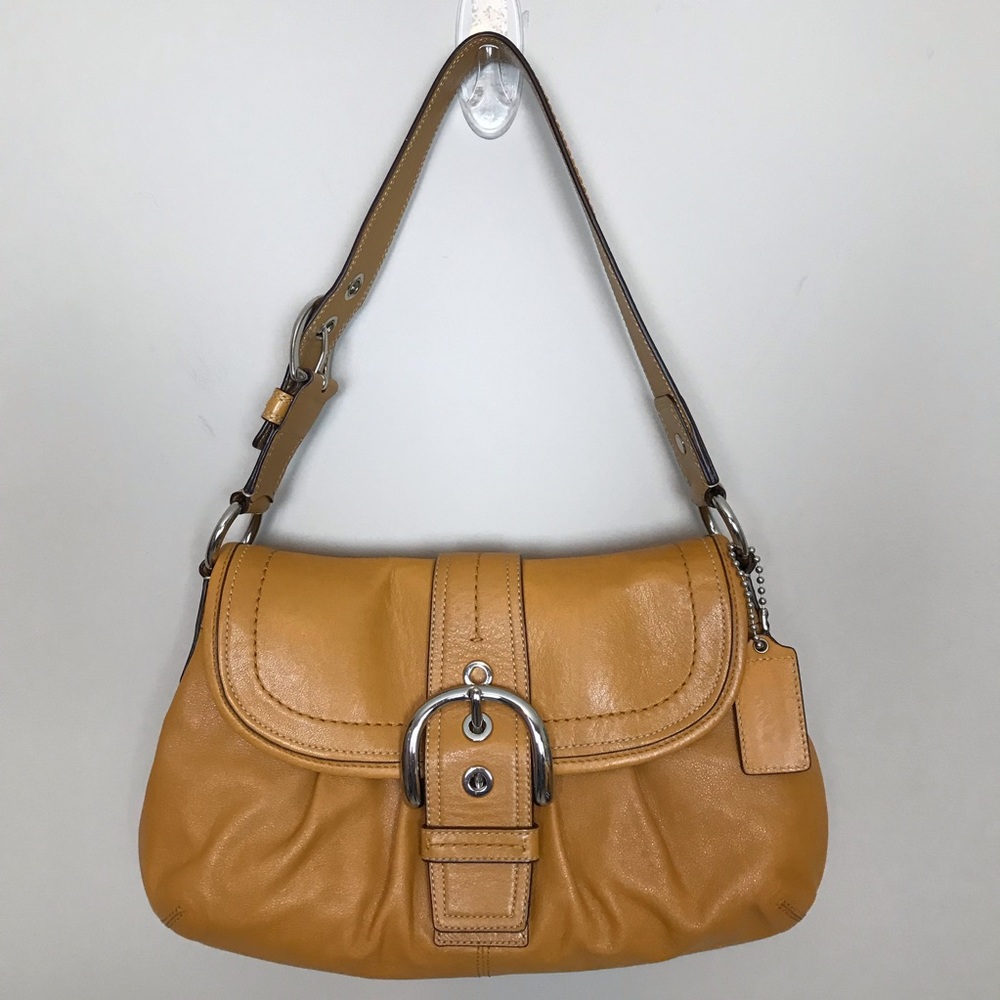 Coach Soho Pleated Leather Buckle Flap F15204